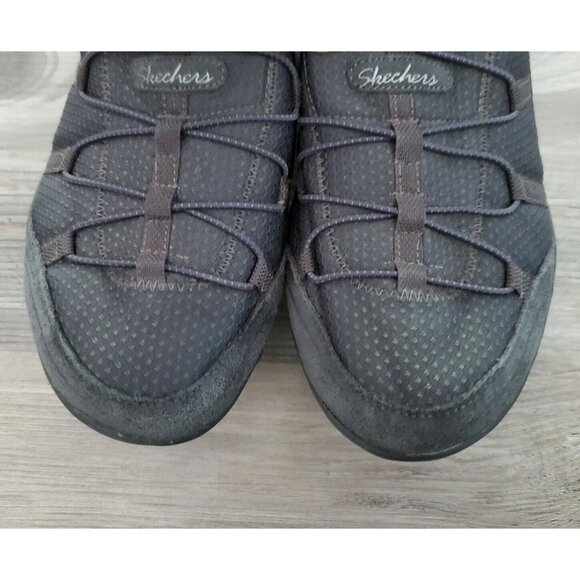 SKECHERS Gray Relaxed FIT Memory Foam Suede Slip On Shoes Women’s 11 - Picture 3 of 9